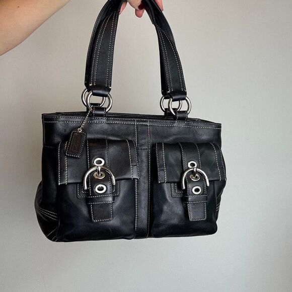 Coach Handbags - Coach Vintage Y2K Soho Black Leather Mini Tote Shoulder Bag